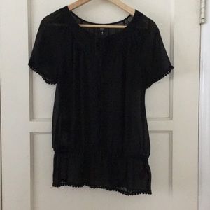 Black peasant blouse